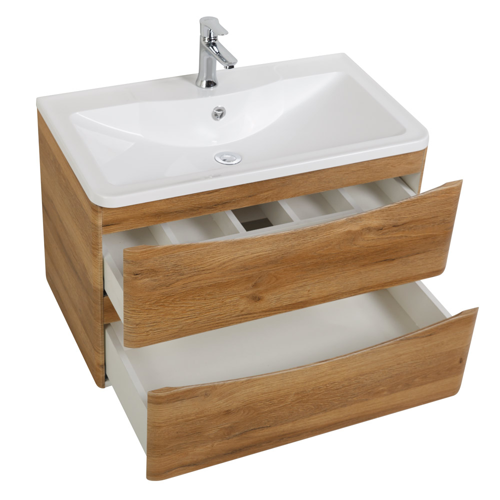 Мебель для ванной комнаты подвесная BelBagno ACQUA-800-2C-SO-RR 80см Rovere Rustico