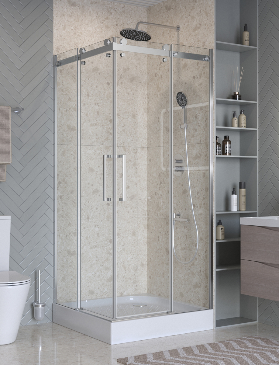Душевой уголок BelBagno MARINO-2-A-2-90-C-CR 90х90см, профиль хром, стекло прозрачное