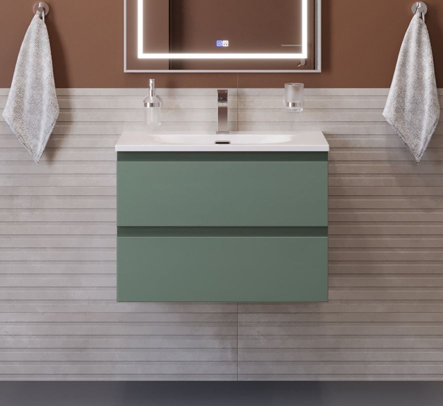 купить Тумба с раковиной подвесная BelBagno KRAFT-700-2C-SO-VO Еловый матовый, раковина белая BB-8099-70 
