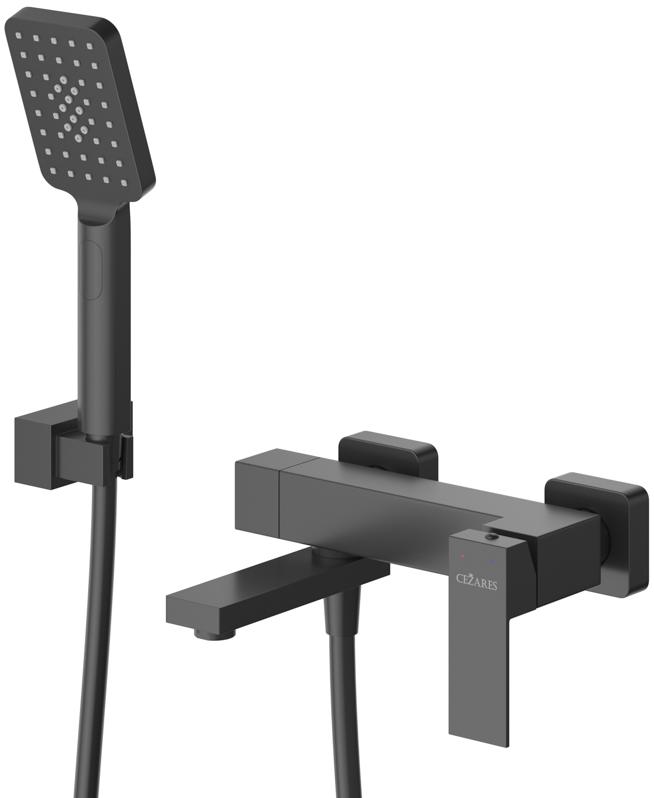 купить Смеситель CEZARES SLIDER-VD-NOP для ванны и душа с поворотным изливом, с ручным душем, шлангом и держателем 