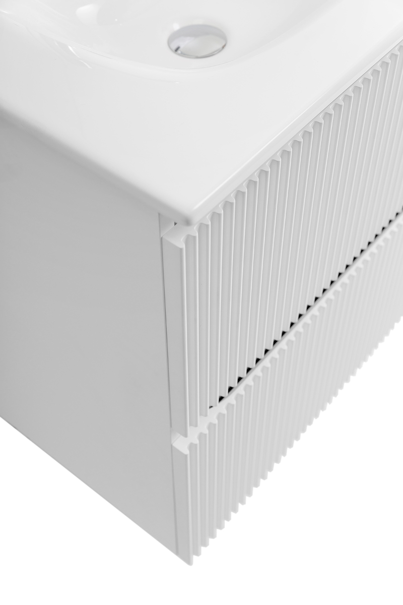 Тумба с раковиной подвесная BelBagno UNO-MINI-800-2C-SO-BO Bianco Opaco, раковина белая BB-8099-3-80
