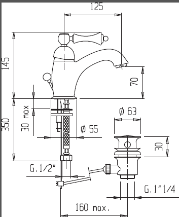 СМЕСИТЕЛЬ ДЛЯ РАКОВИНЫ CEZARES MARGOT-LSM1-01-M