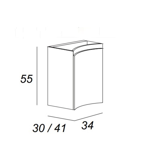 купить Подвесной шкаф под раковину с дверью CEZARES STING 54660 Rosso 