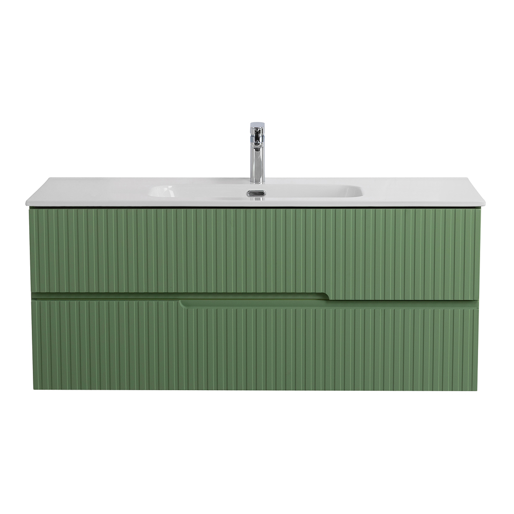 Тумба подвесная CEZARES DUET-N-1200-2C-SO-PS-P с раковиной CZR-8095-120, фисташковый софт