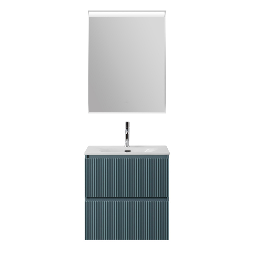 Тумба с раковиной подвесная BelBagno UNO-MINI-500-2C-SO-AO Голубой матовый, раковина белая BB-8099-3-50