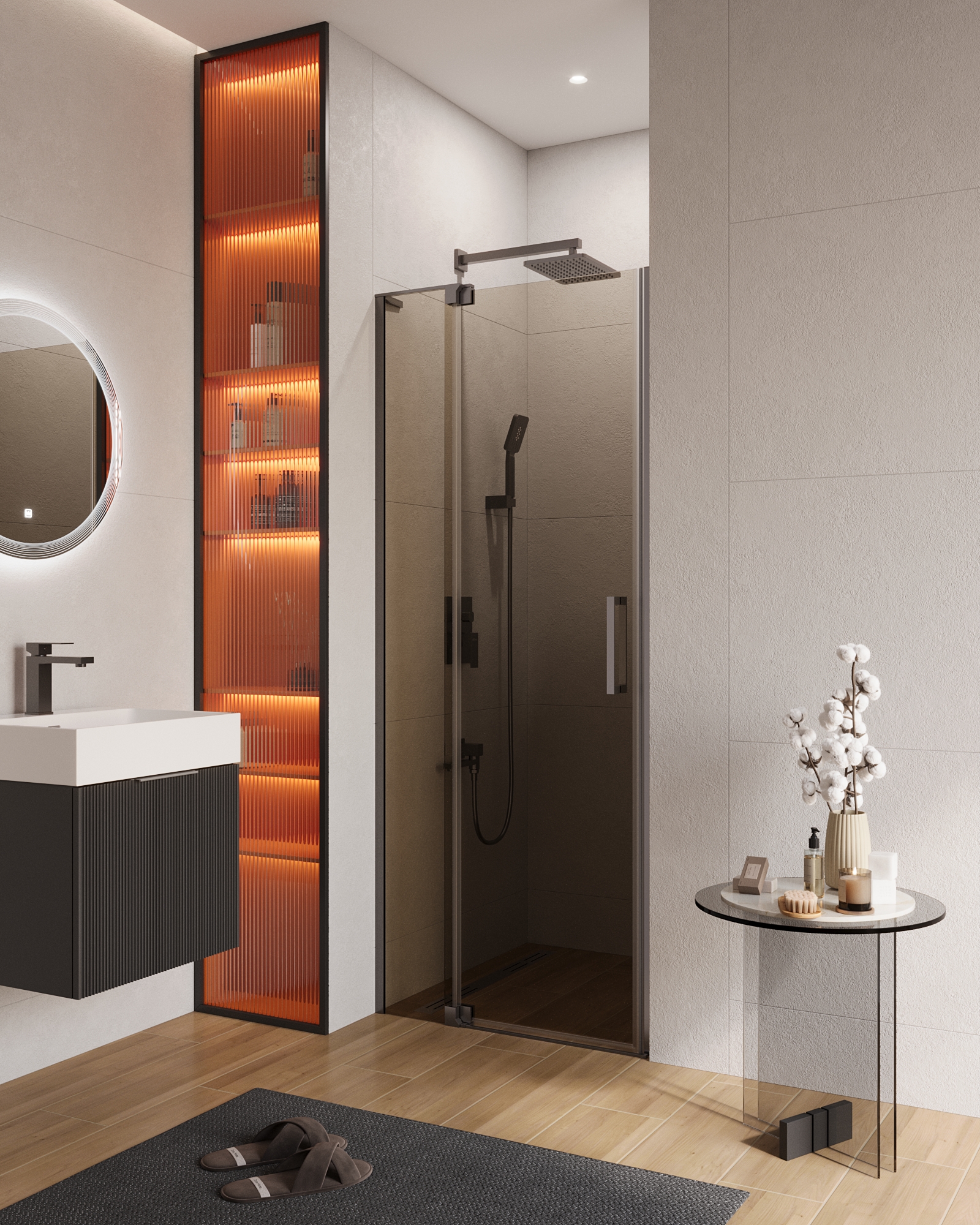 купить Душевая дверь в нишу CEZARES SLIDER-B-1-70/80-BR-GM 