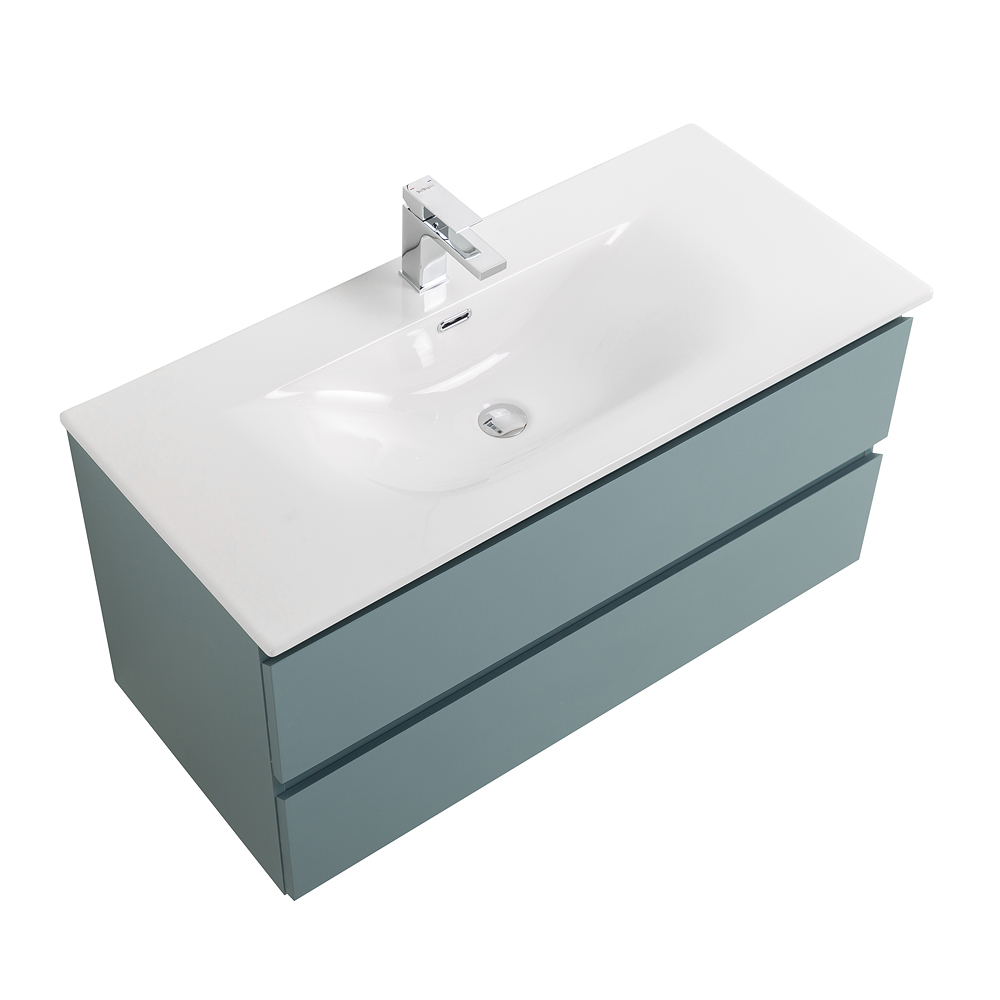 Тумба с раковиной подвесная BelBagno KRAFT-900-2C-SO-AO Голубой матовый, раковина белая BB-8099-90