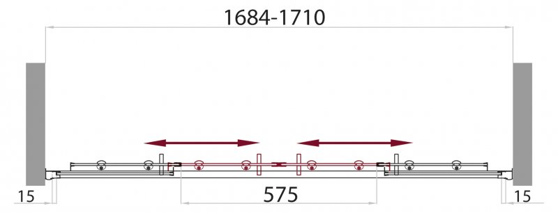 Шторка для ванны в проём BelBagno UNO-VF-2-170/145-P-Cr