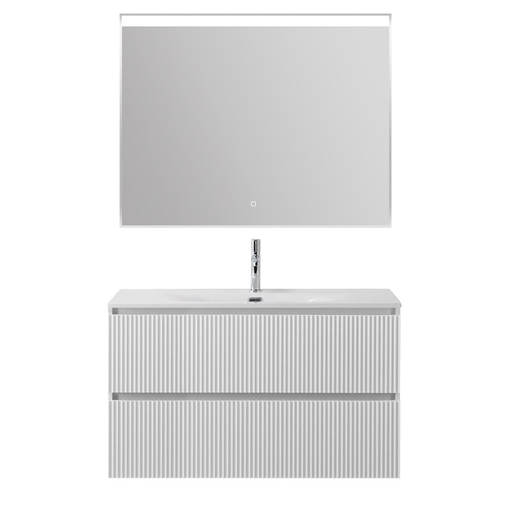 Тумба с раковиной подвесная BelBagno UNO-1200-2C-SO-BO Bianco Opaco, раковина белая BB-8099-120