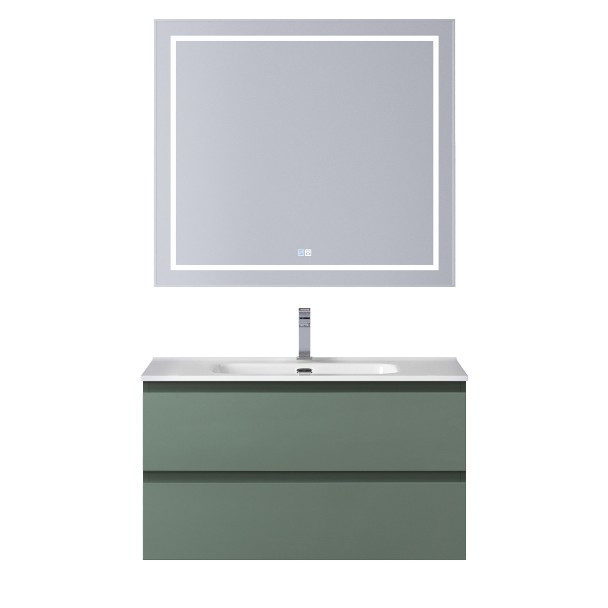 Тумба с раковиной подвесная BelBagno KRAFT-900-2C-SO-VO Еловый матовый, раковина белая BB900ETL
