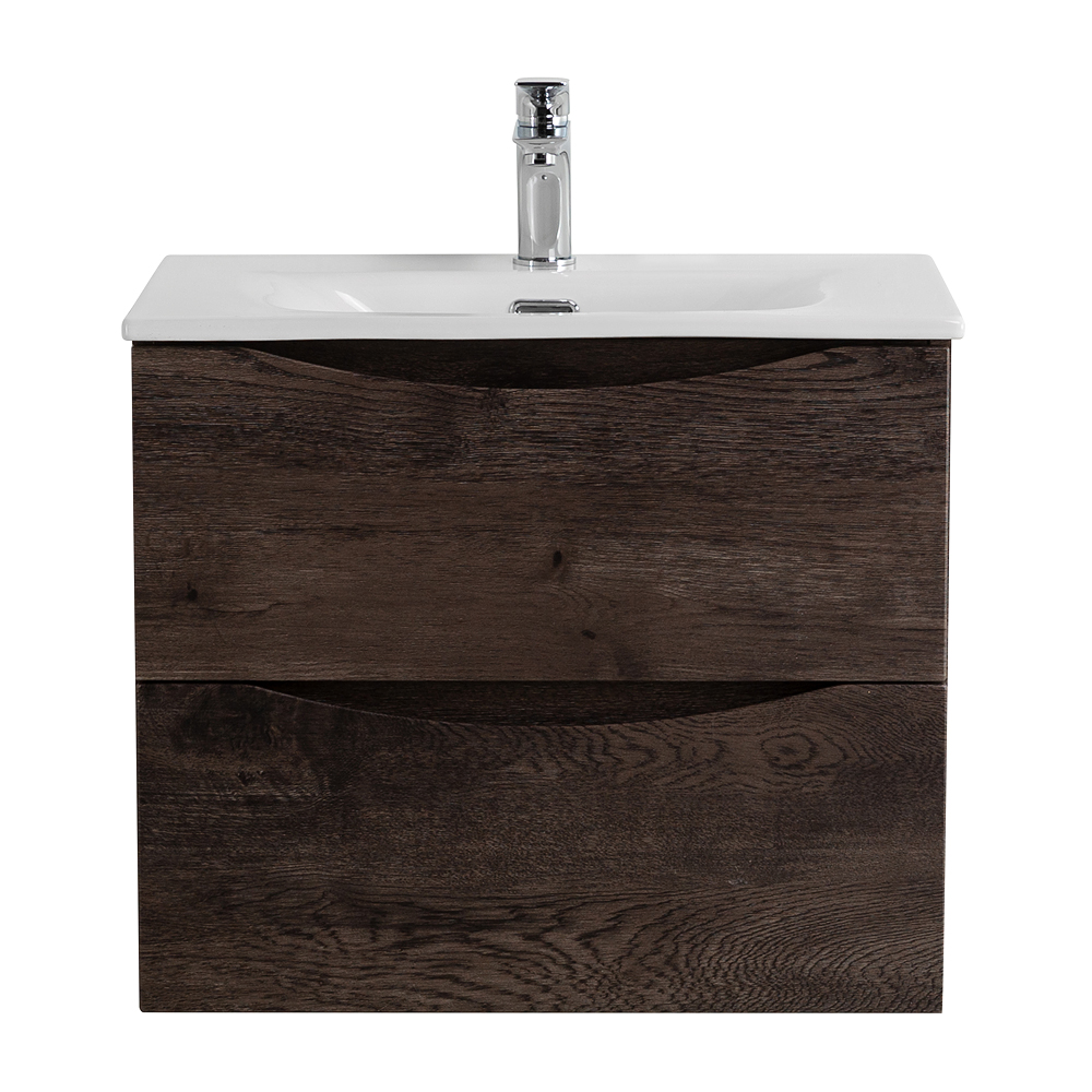 Тумба с раковиной подвесная BelBagno MARINO-CER-N-700-2C-SO-RNG-P Rovere Nature Grigio, раковина белая BB-8099-70