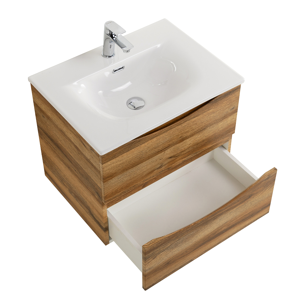 Тумба с раковиной подвесная BelBagno MARINO-CER-N-700-2C-SO-RR-P Rovere Rustico, раковина белая BB-8099-70