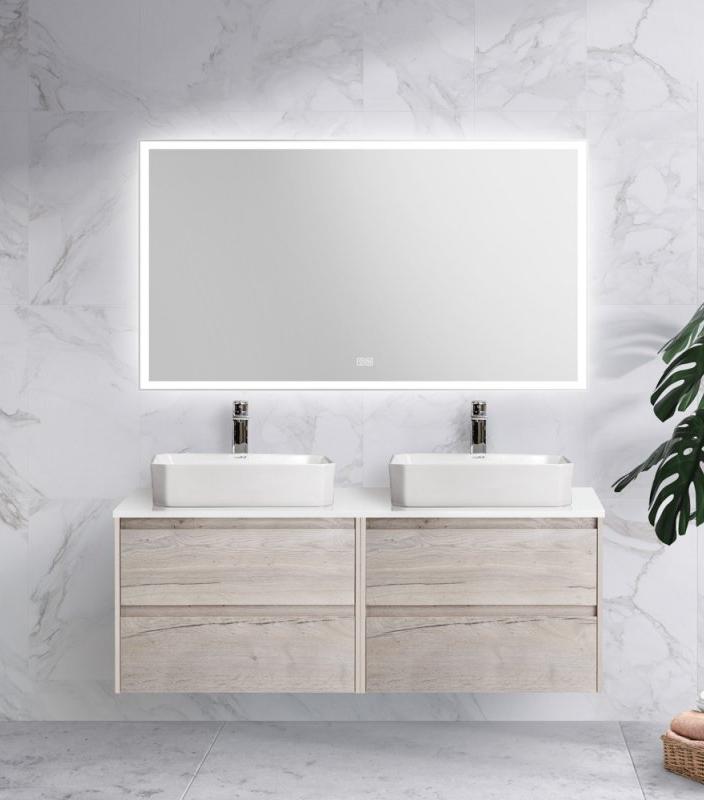 купить Мебель для ванной комнаты со столешницей BelBagno KRAFT-1400 Rovere Galifax Bianco 