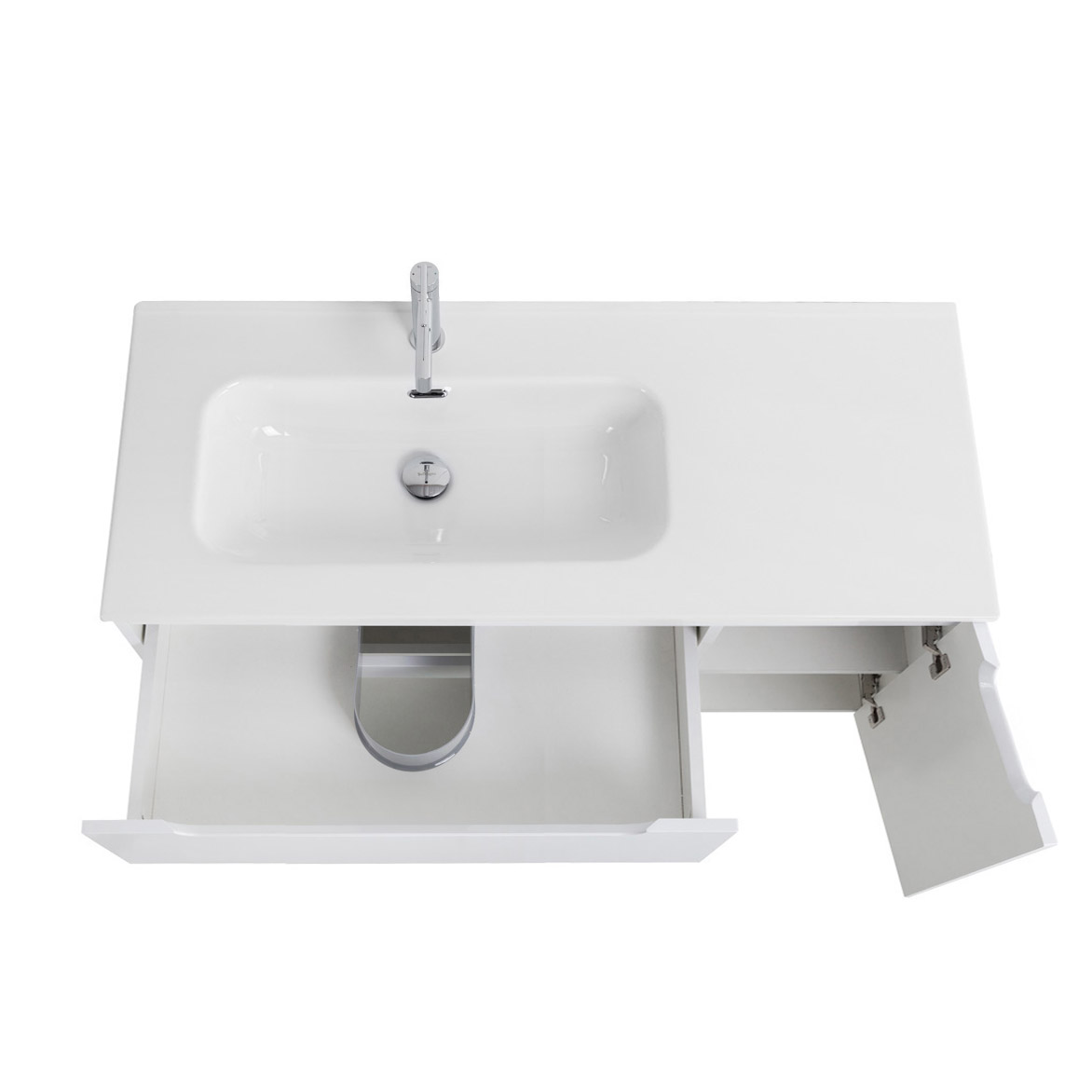 Подвесная тумба с раковиной BelBagno ETNA 120 Bianco Lucido левая, ETNA-1200-2C-1A-SO-BL-L + BB1200ETL-L
