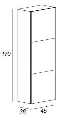 Колонна подвесная с тремя распашными дверцами, реверсивная CEZARES 53118 Nero lucido