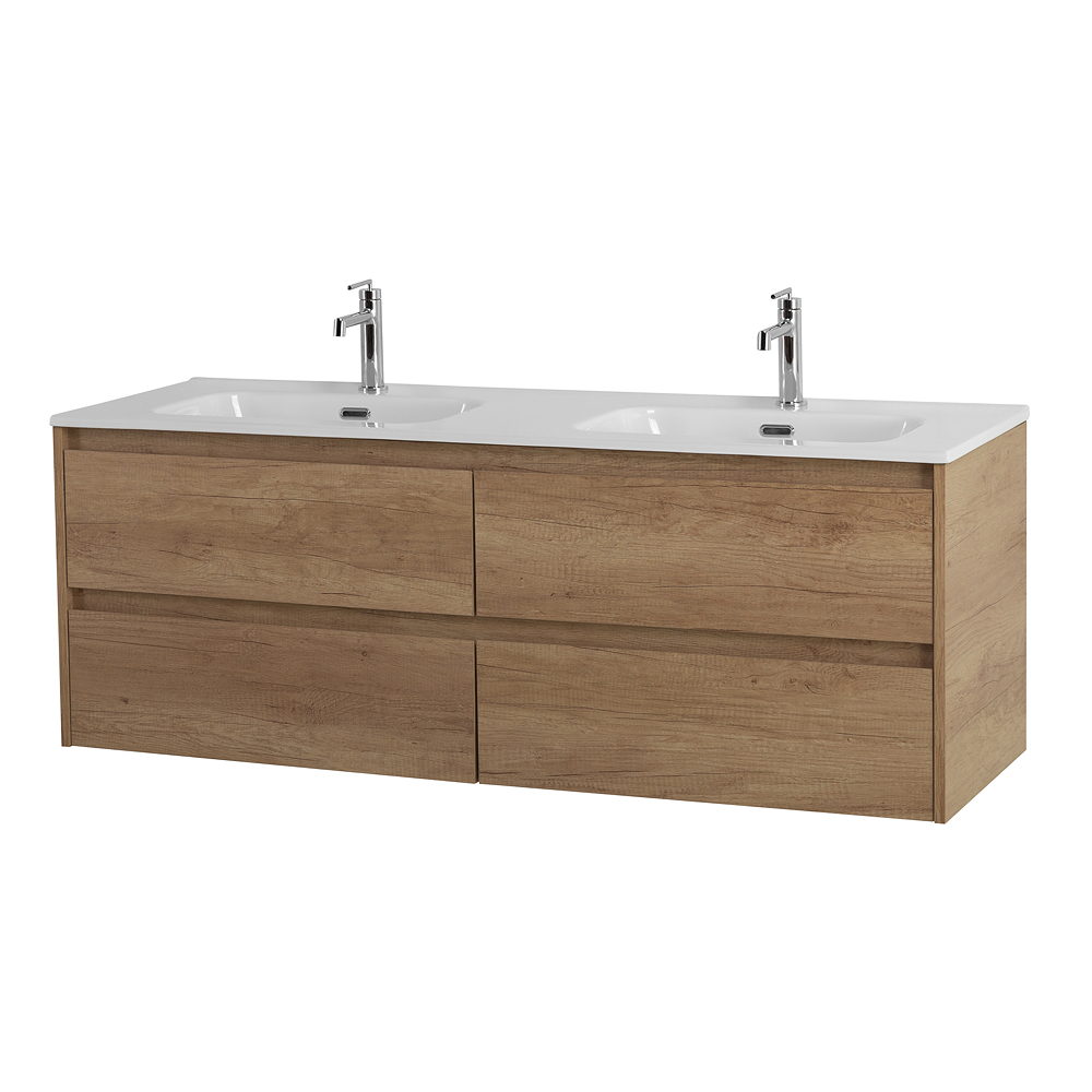 Тумба BelBagno KRAFT-1200-4C-SO-2-RNN с 2-й раковиной BelBagno BB1200-2-ETL, Rovere Nebrasca Nature