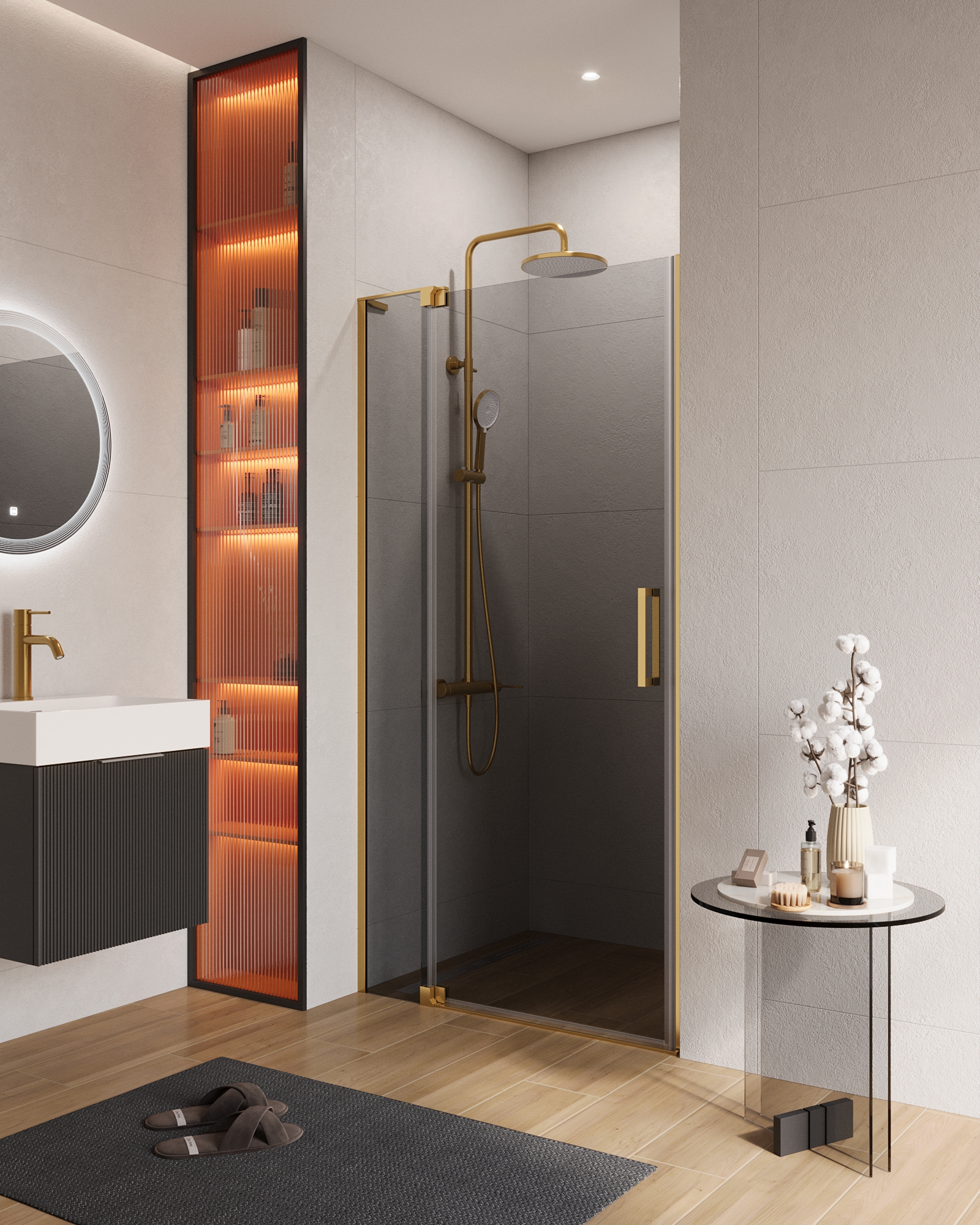 купить Душевая дверь в нишу CEZARES SLIDER-B-1-100/110-GRIGIO-BORO 