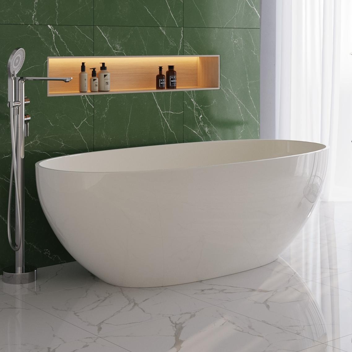 купить Ванна отдельностоящая CEZARES CZR-RELAX-170-80-56-WM-PFB, цвет молочный белый 