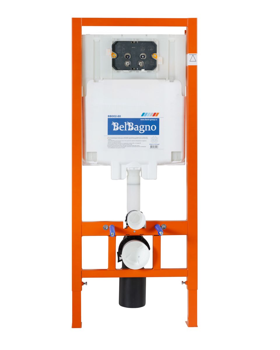 Система инсталляции для подвесных унитазов BelBagno BB002-80 с кнопкой смыва BB012-MR-NERO.M