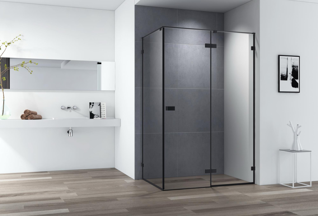 Душевой уголок Cezares BELLAGIO-AH-1-140/100-C-NERO, 140х100х197, профиль черный, прозрачное стекло