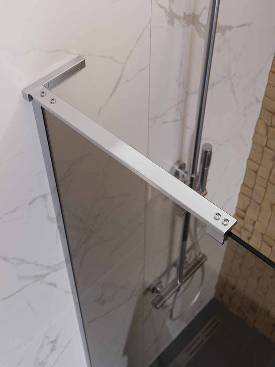 Душевая перегородка BelBagno UNO-L-1-TB-90-BR-Cr профиль хром, стекло бронза
