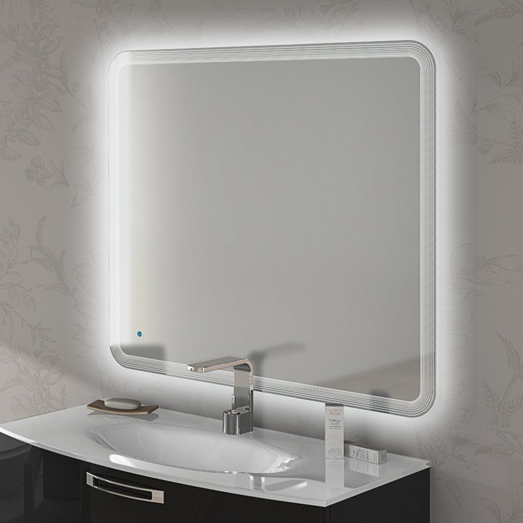 Зеркало со встроенной LED подсветкой и сенсорным выключателем Touch system 44996