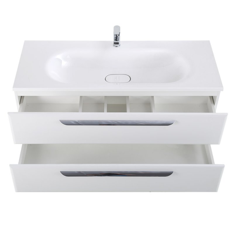 Мебель для ванной комнаты подвесная ECO-900-2C-SO-BL 90 см Bianco Lucido