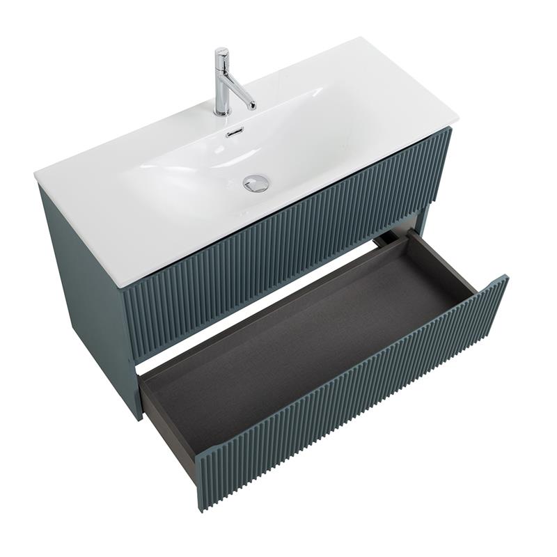 Тумба с раковиной подвесная BelBagno UNO-MINI-1000-2C-SO-AO Голубой матовый, раковина белая BB-8099-3-100