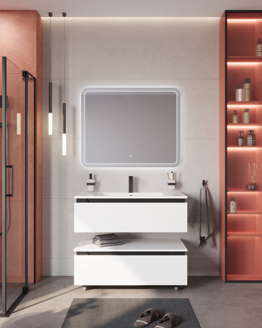 Мебель для ванной Cezares SLIDER 100 Bianco Opaco SLIDER-1000-1C-SO-BO