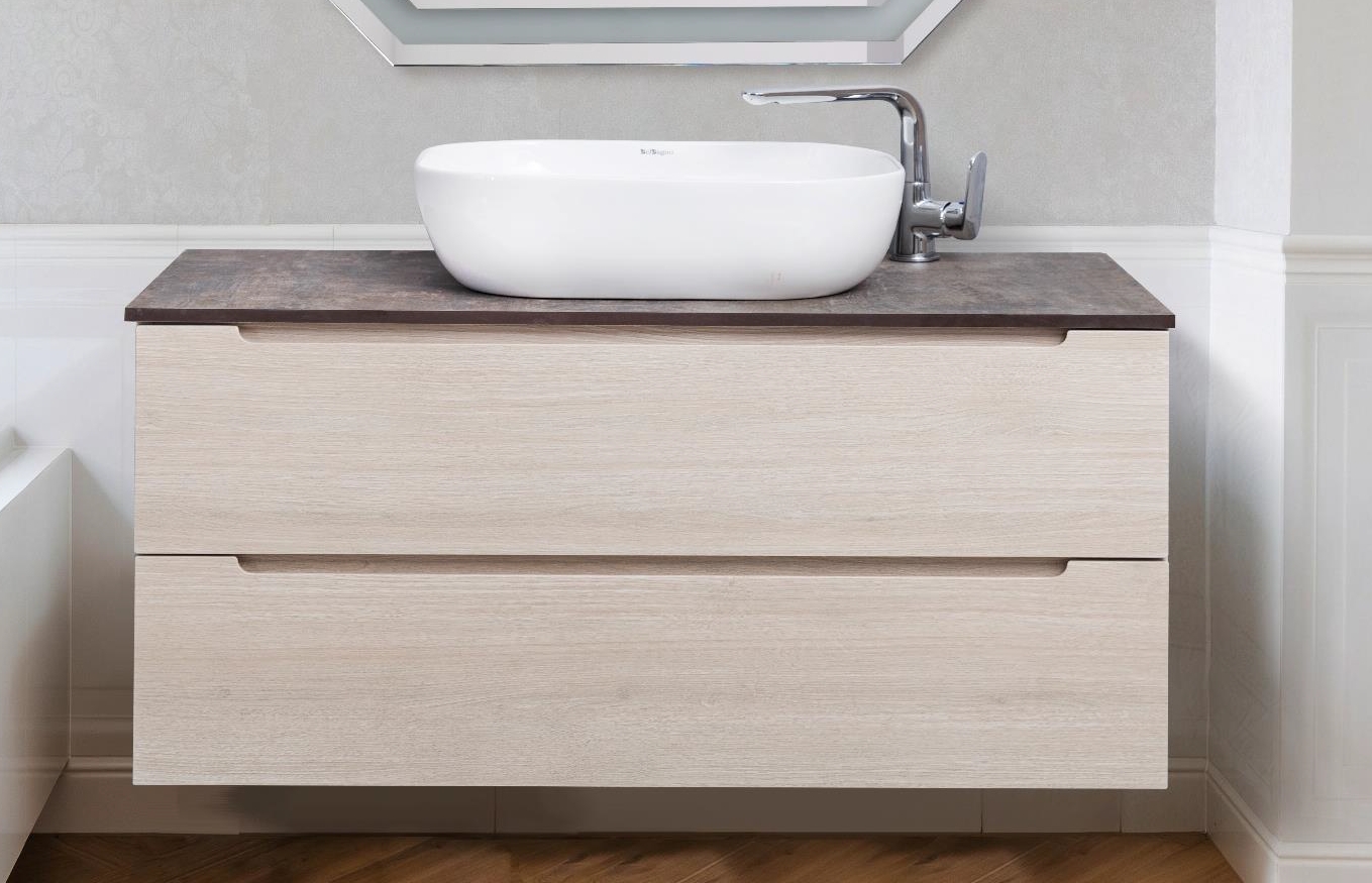 Мебель для ванной комнаты BelBagno ETNA Rovere Bianco 100 см ETNA-1000-2C-SO-WO-P