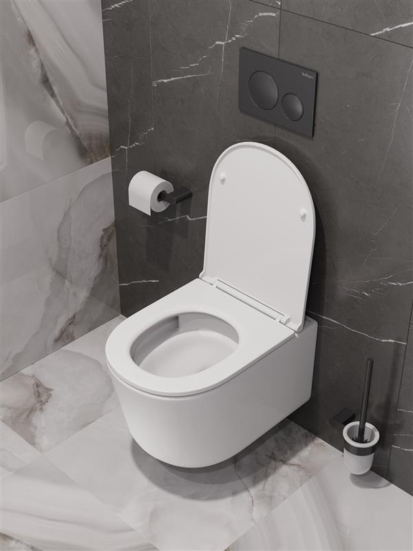 Унитаз подвесной BelBagno UNIQUE BB007CH-TOR/SC безободковый с сиденьем и смывом TORNADO