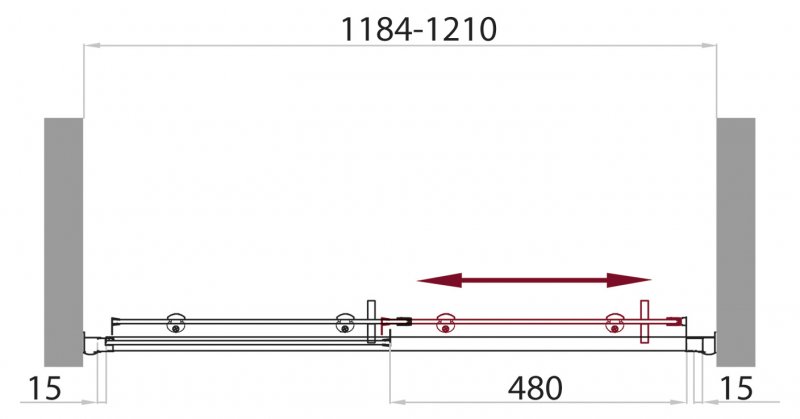Дверь в проём BelBagno UNO-BF-1-120-C-Cr