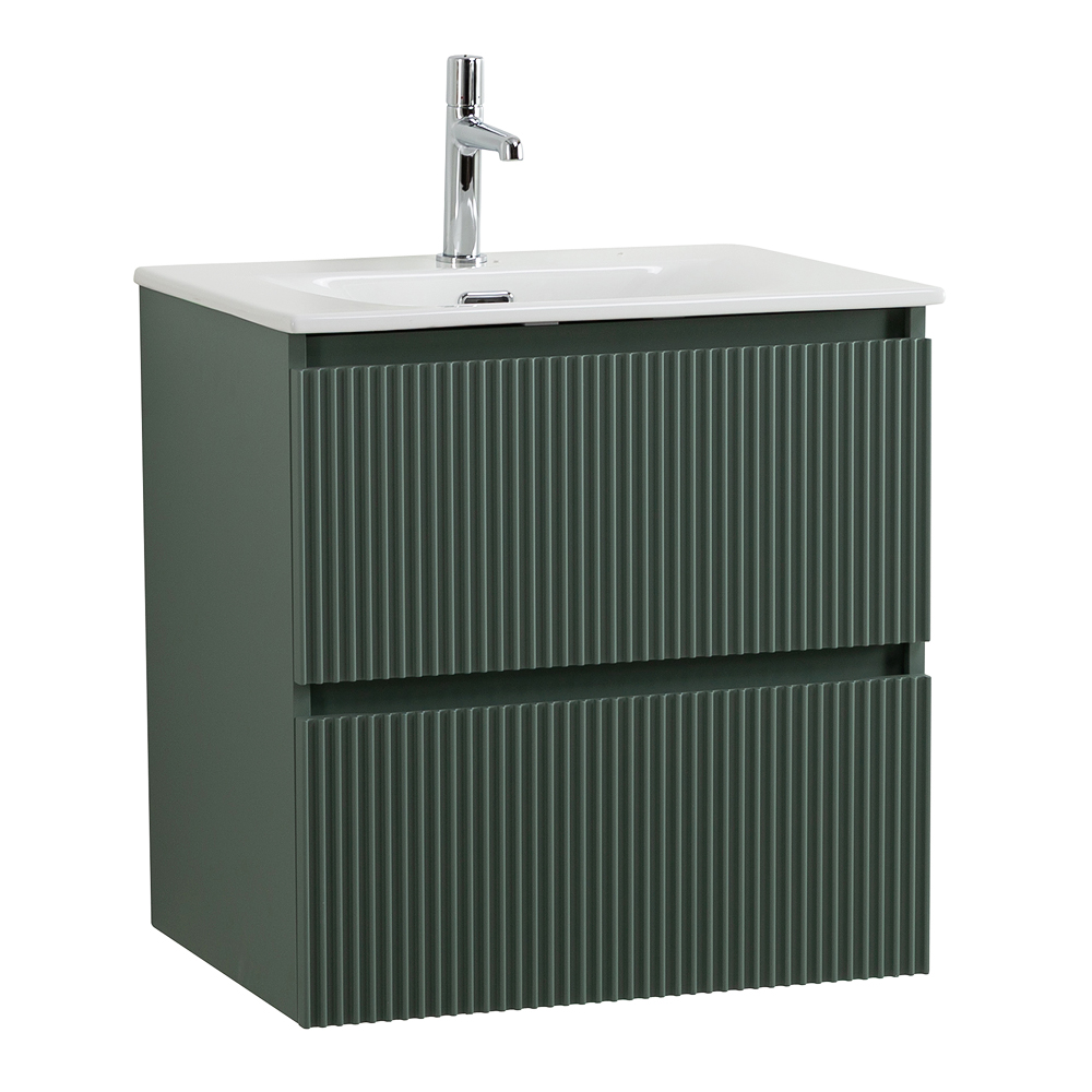 Тумба с раковиной подвесная BelBagno UNO-600-2C-SO-VO Еловый матовый, раковина белая BB-8099-60