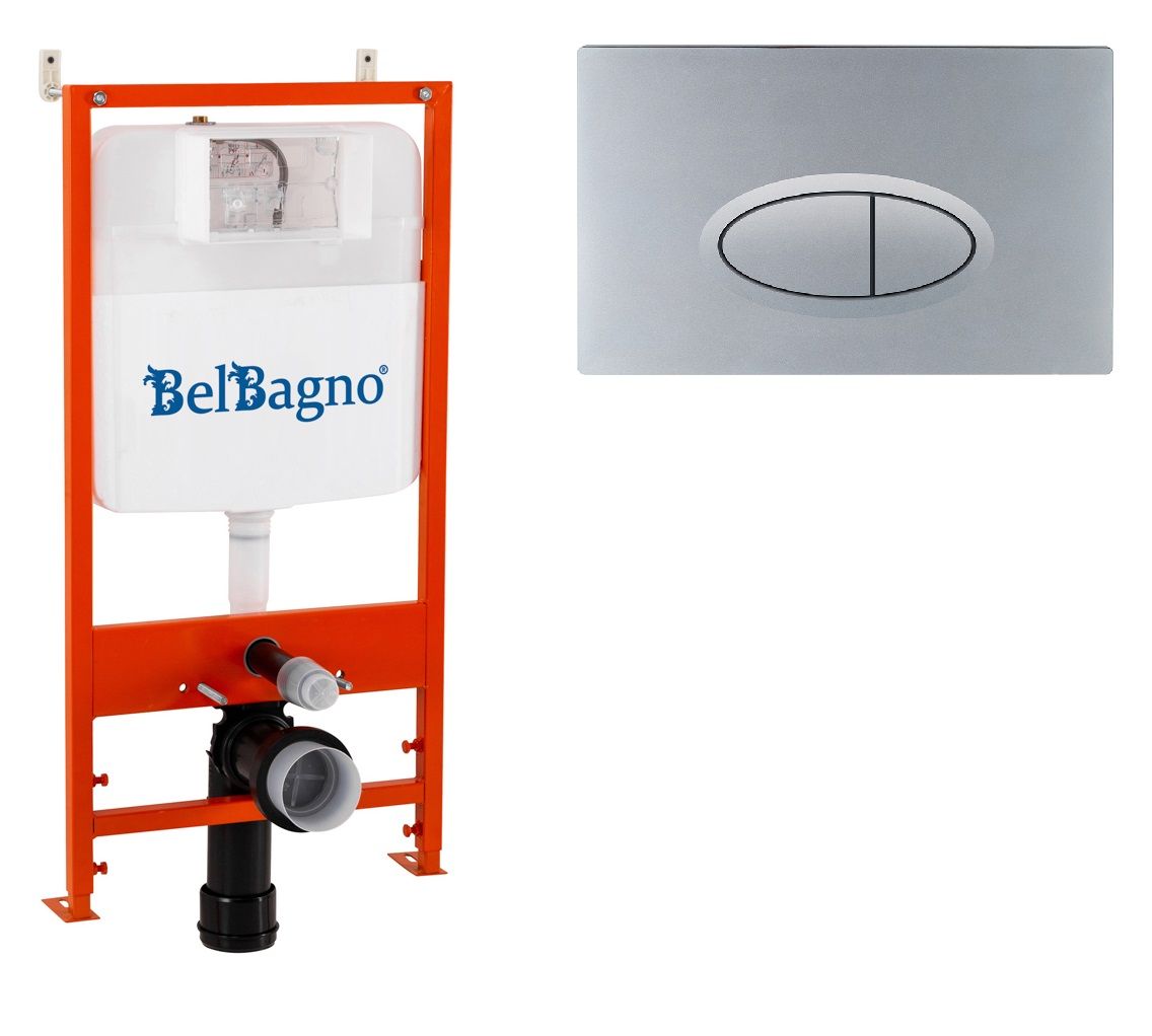купить Система инсталляции для подвесных унитазов BelBagno BB026 с кнопкой смыва BB050CR.MAT 
