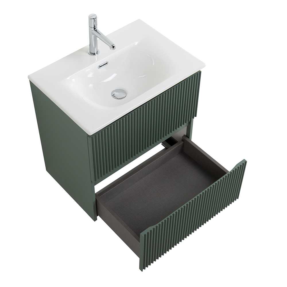 Тумба с раковиной подвесная BelBagno UNO-MINI-700-2C-SO-VO Еловый матовый, раковина белая BB-8099-3-70