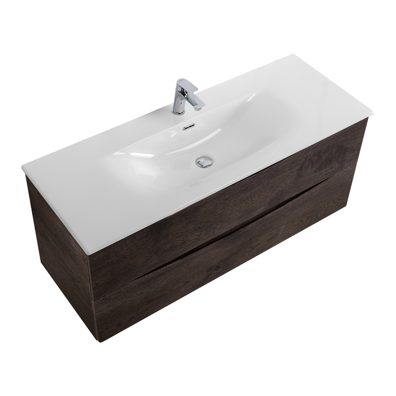 Тумба с раковиной подвесная BelBagno MARINO-CER-N-1200-2C-SO-RNG-P Rovere Nature Grigio, раковина белая BB-8099-120