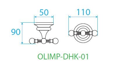 Двойной крючок Хром Cezares OLIMP-DHK-01