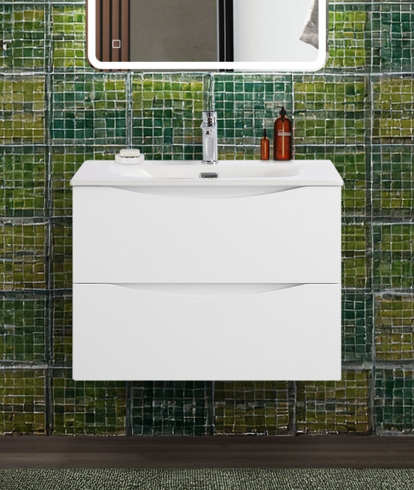 Тумба с раковиной подвесная BelBagno MARINO-CER-N-700-2C-SO-BL-P Bianco Lucido, раковина белая BB-8099-70