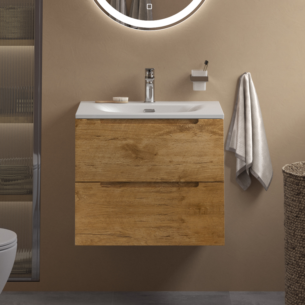 Тумба подвесная с раковиной BelBagno ETNA39-600/390-2C-SO-RN-P+BB-8099-3-60
