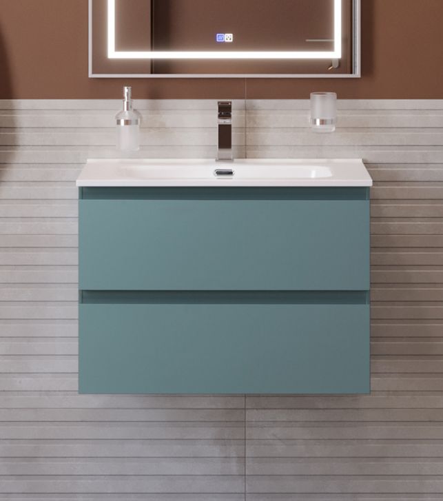 купить Тумба с раковиной подвесная BelBagno KRAFT-700-2C-SO-AO Голубой матовый, раковина белая BB700ETL 