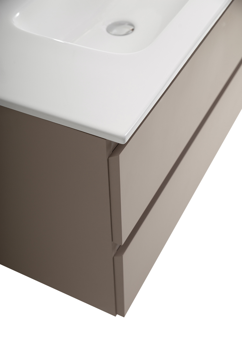 Тумба с раковиной подвесная BelBagno KRAFT-900-2C-SO-CO Бежевый матовый, раковина белая BB900ETL