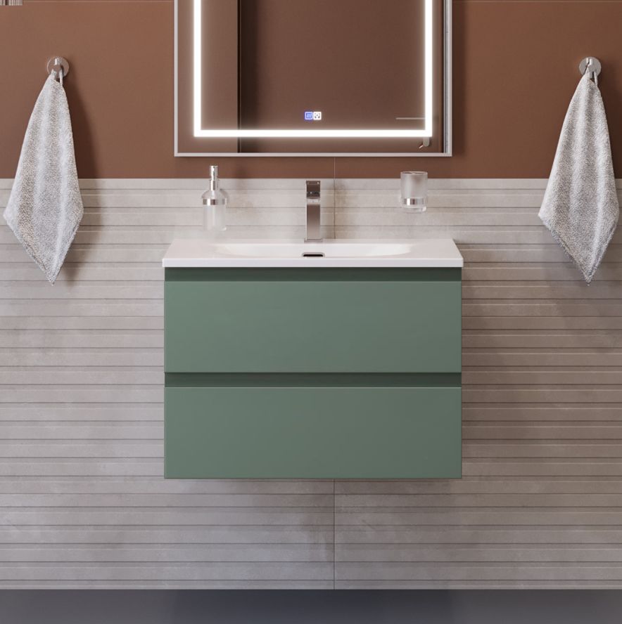 купить Тумба с раковиной подвесная BelBagno KRAFT-600-2C-SO-VO Еловый матовый, раковина белая BB-8099-60 