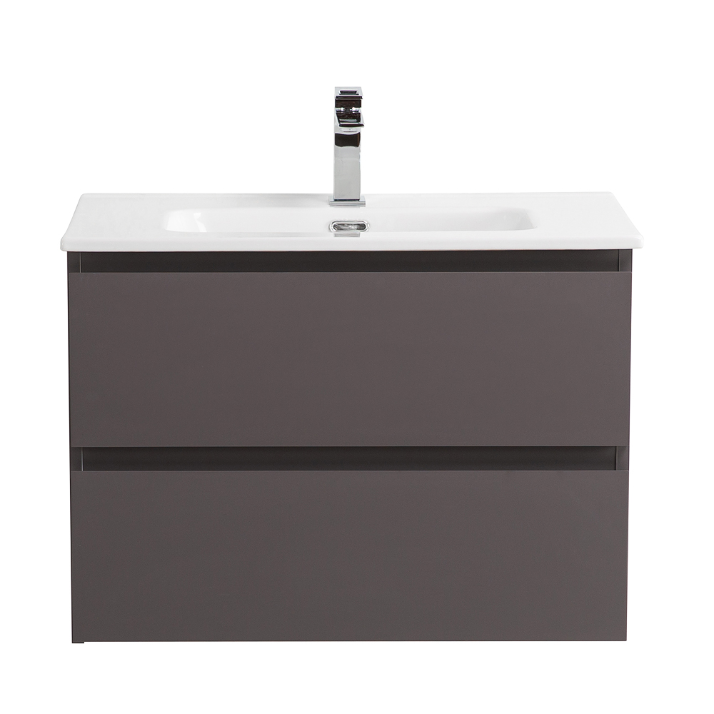 Тумба с раковиной подвесная BelBagno KRAFT-600-2C-SO-GSO Темно-Серый матовый, раковина белая BB600ETL
