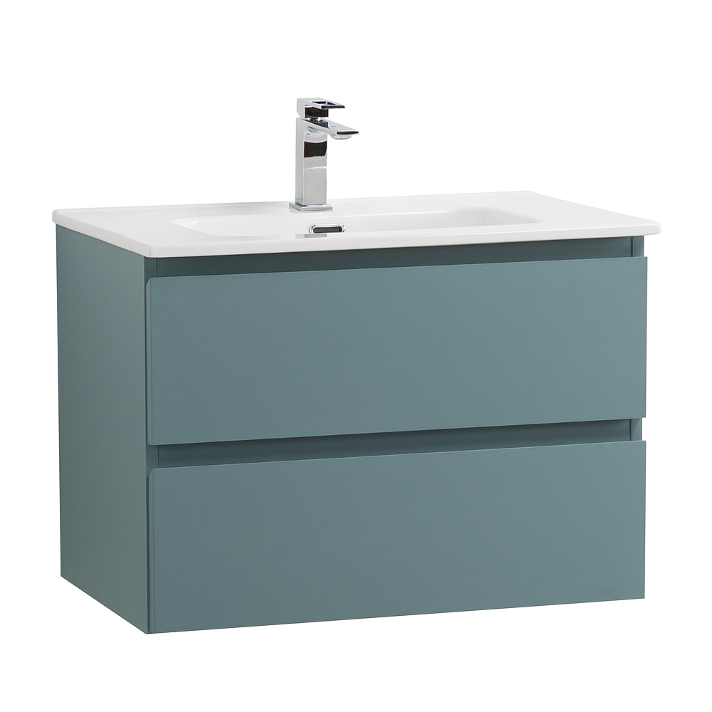 Тумба с раковиной подвесная BelBagno KRAFT-700-2C-SO-AO Голубой матовый, раковина белая BB700ETL