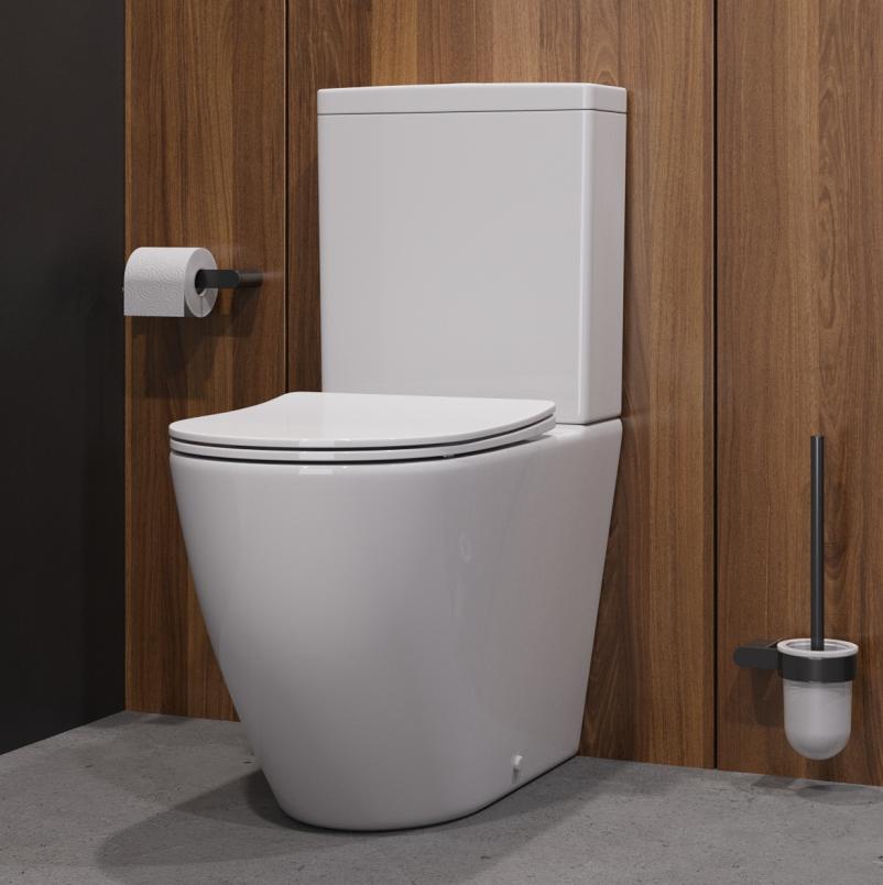 купить Унитаз-компакт CEZARES STYLUS CZR-538-CP-TOR/SC безободковый с сиденьем и смывом TORNADO 