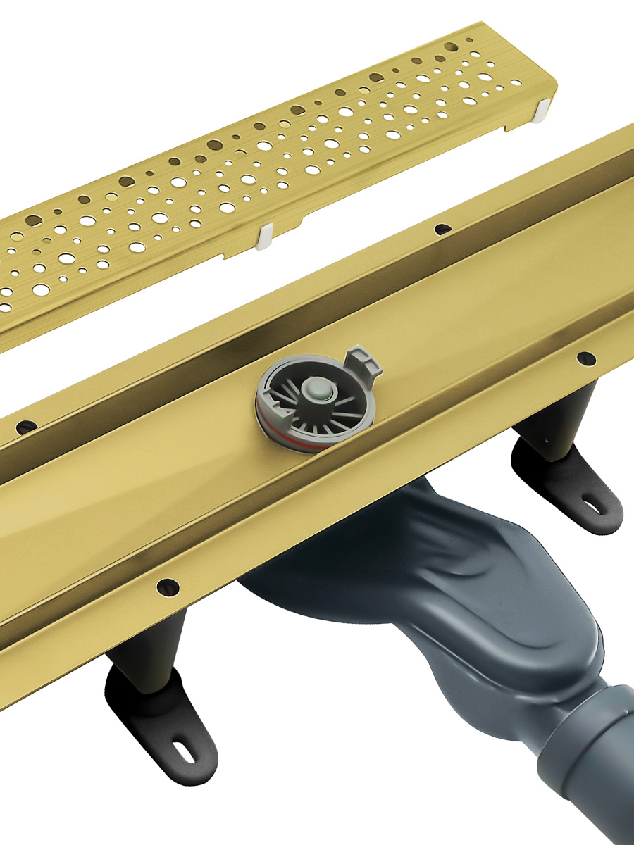 Душевой лоток CEZARES SLIDER-LD-80-BORO брашированное золото