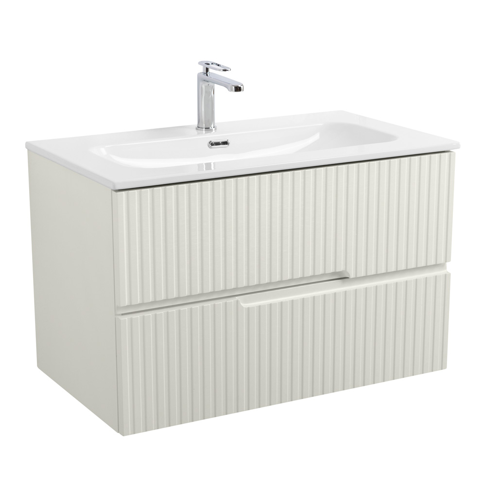 Тумба подвесная CEZARES DUET-N-800-2C-SO-AS-P с раковиной CZR-8073-80, альпака брашированная