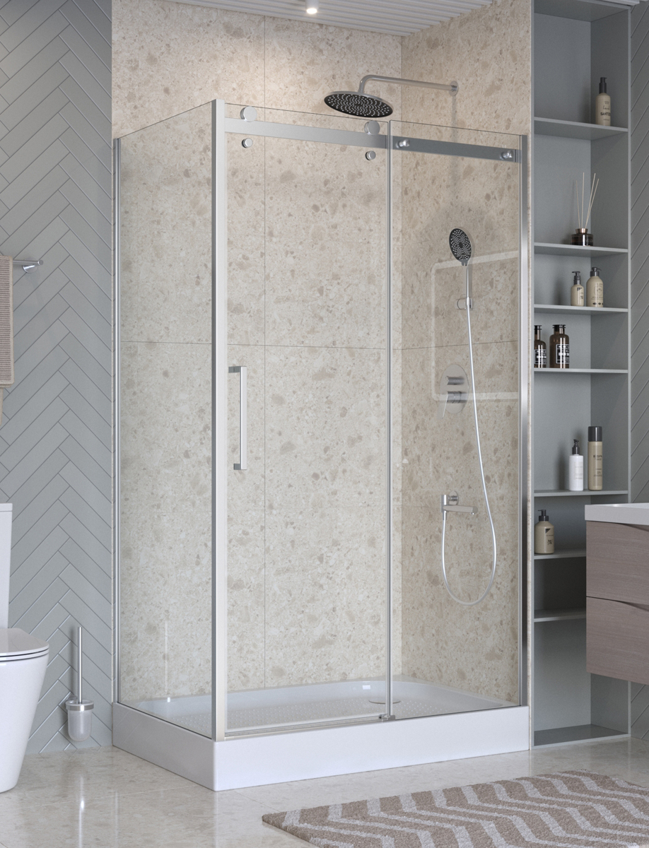 купить Душевой уголок BelBagno MARINO-2-AH-1-110/100-C-CR 110х100см профиль хром, стекло прозрачное 