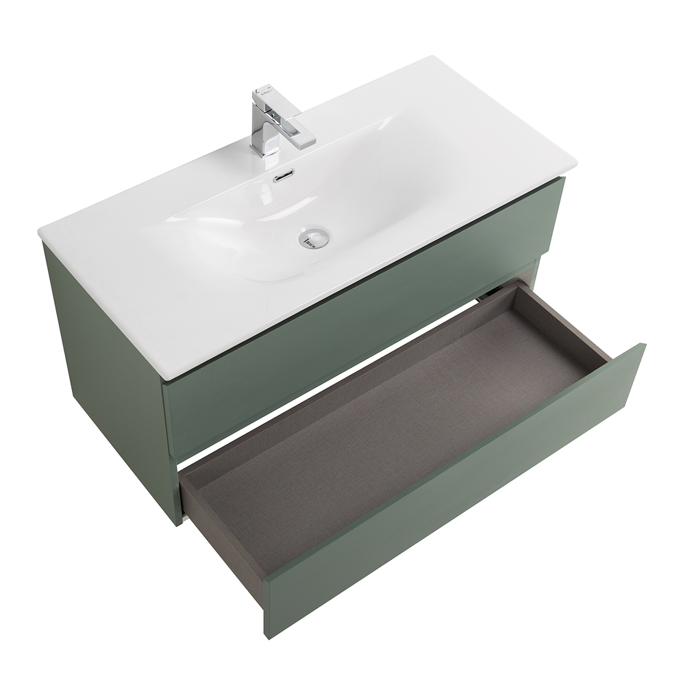 Тумба с раковиной подвесная BelBagno KRAFT-1000-2C-SO-VO Еловый матовый, раковина белая BB-8099-100