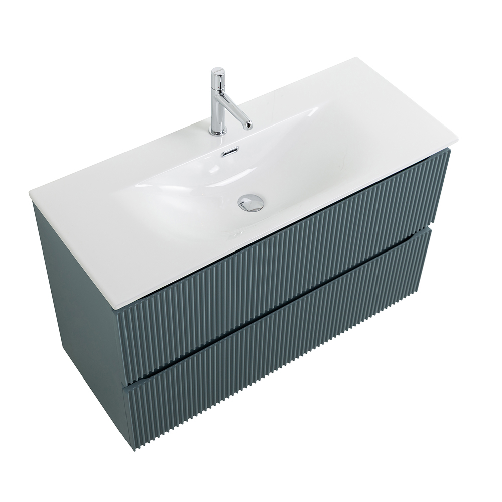 Тумба с раковиной подвесная BelBagno UNO-MINI-1000-2C-SO-AO Голубой матовый, раковина белая BB-8099-3-100